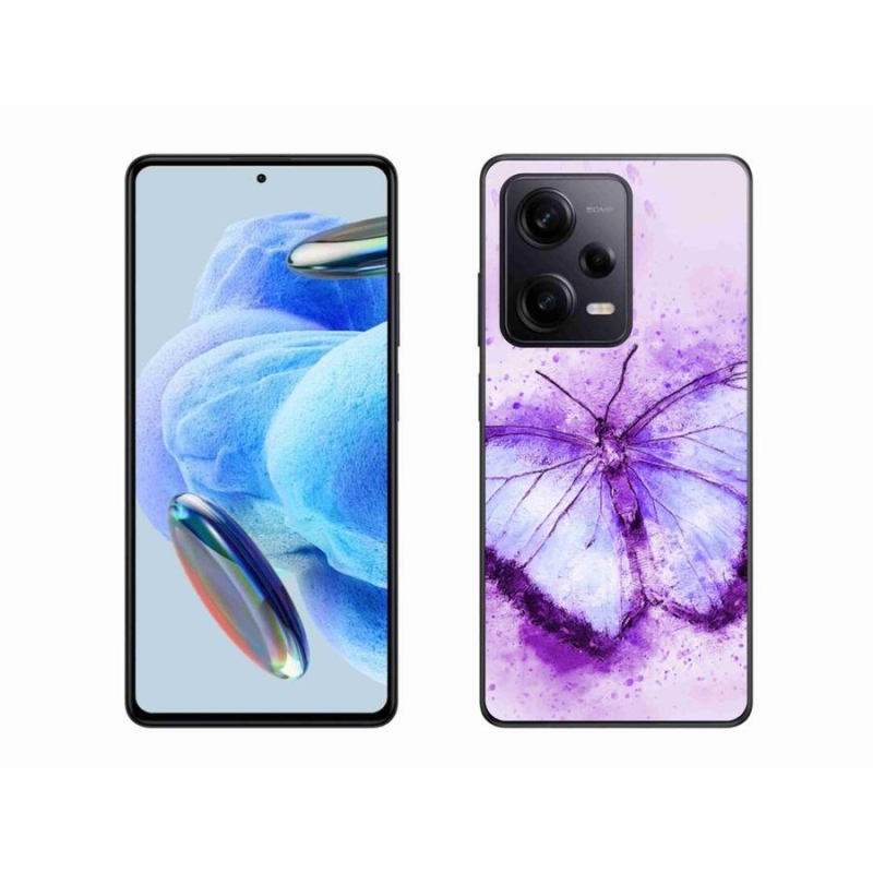 Gél borítás mmCase a Xiaomi Redmi Note 12 Pro+ 5G számára - lila pillangó
