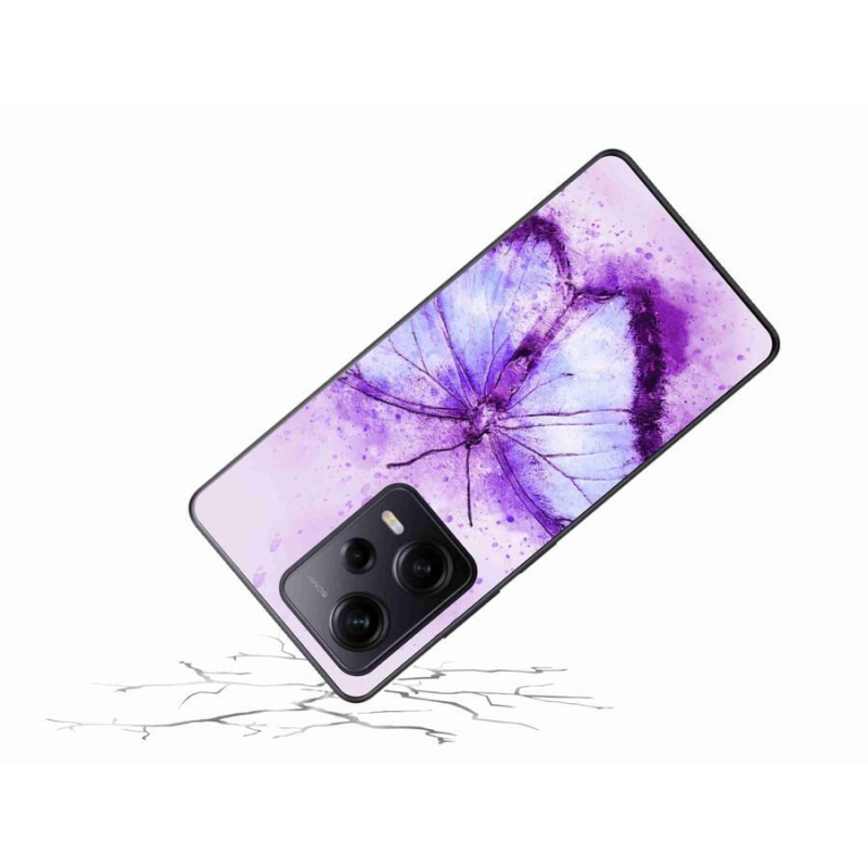 Gél borítás mmCase a Xiaomi Redmi Note 12 Pro+ 5G számára - lila pillangó