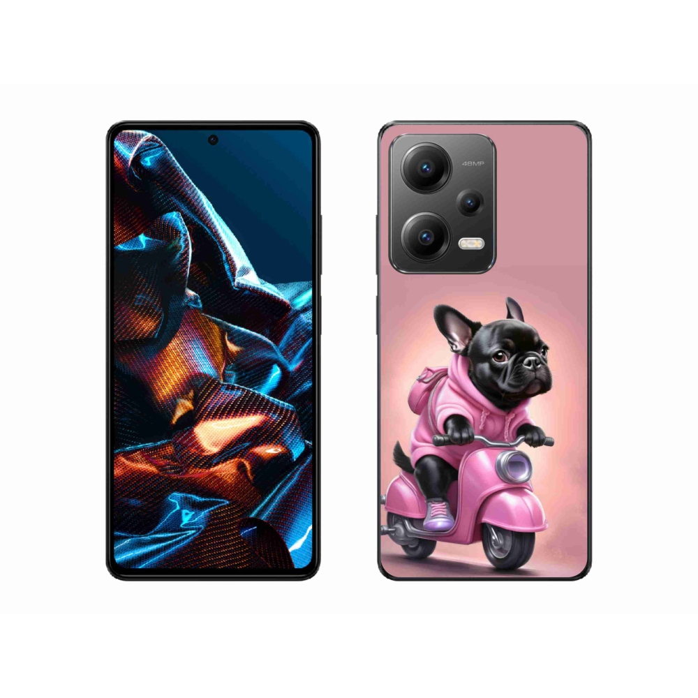 Gél borítás mmCase a Xiaomi Redmi Note 12 Pro 5G-hez - francia bulldog egy robogón