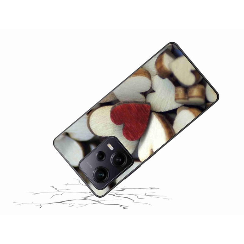 Gél borítás mmCase a Xiaomi Redmi Note 12 Pro+ 5G számára - gravírozott piros szív