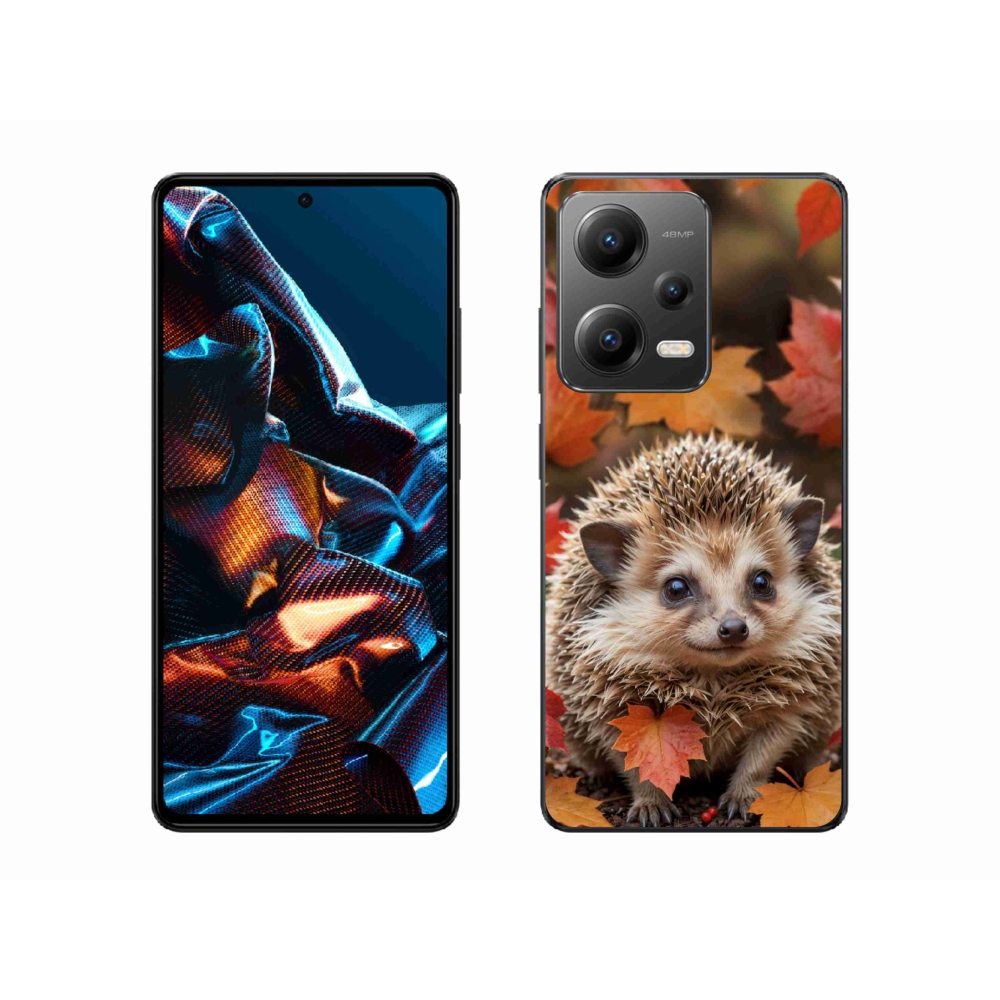 Gél borító mmCase a Xiaomi Redmi Note 12 Pro 5G számára - sün a levelekben
