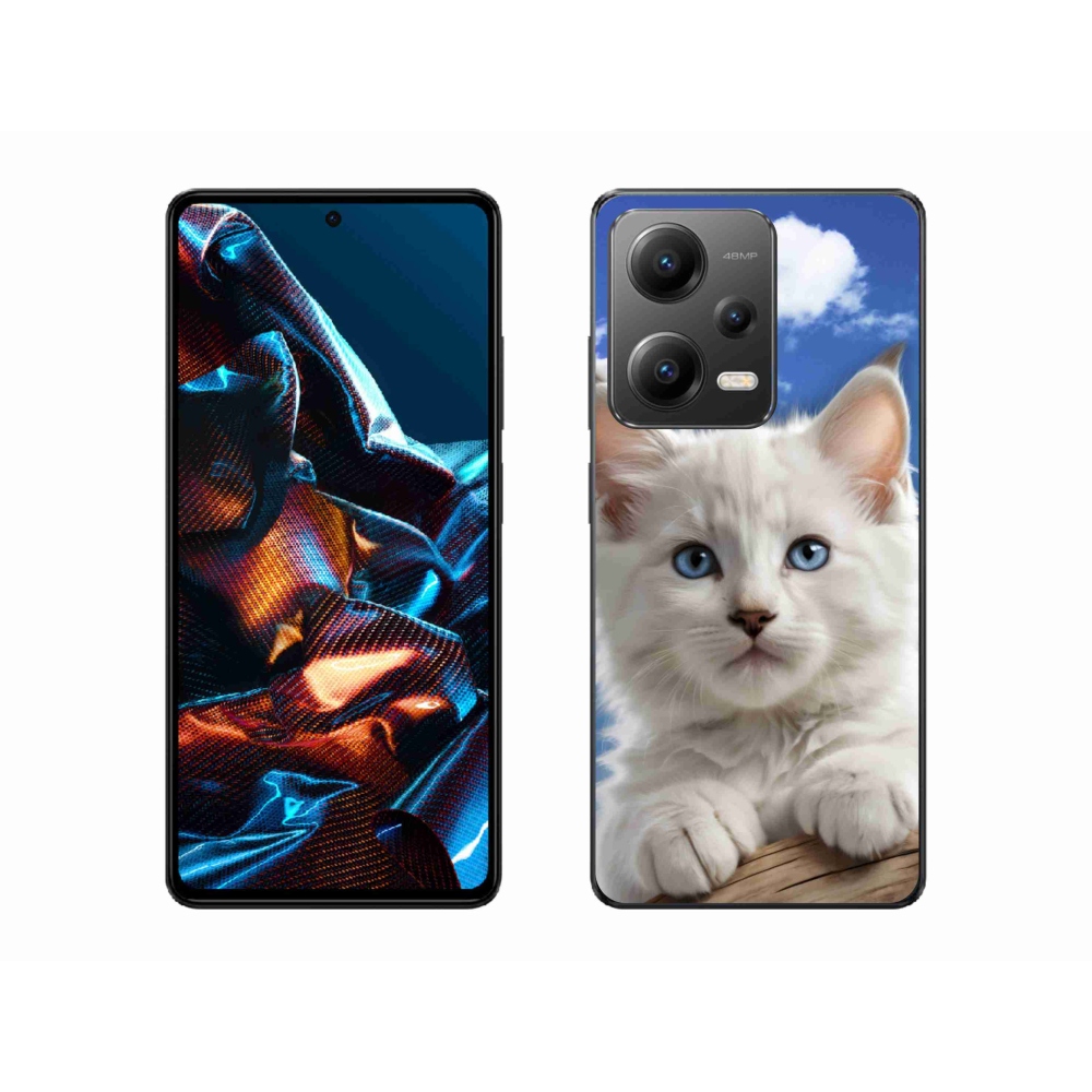 Gél borító mmCase a Xiaomi Redmi Note 12 Pro 5G-hez - cica és felhők
