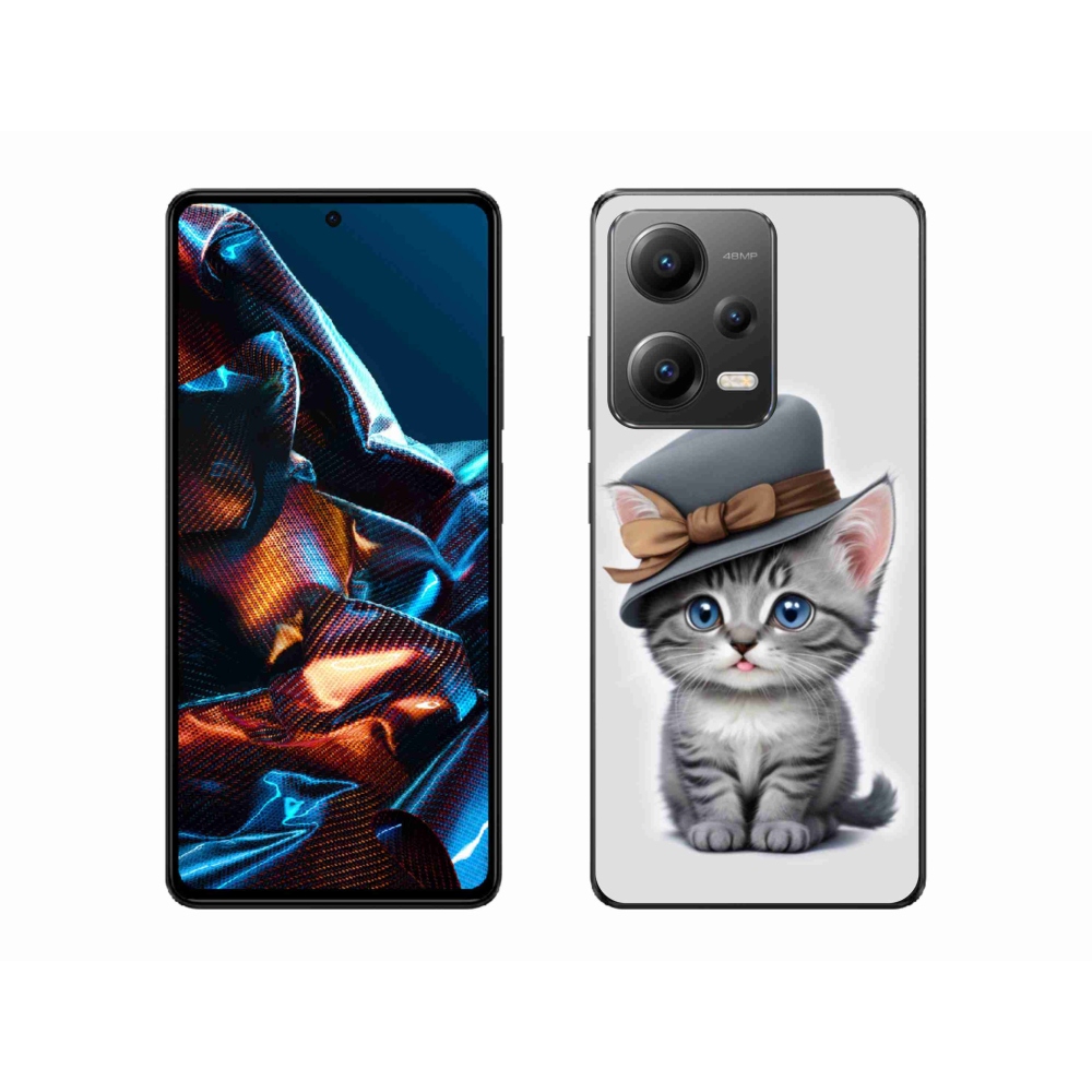 Gél borítás mmCase a Xiaomi Redmi Note 12 Pro 5G-hez - cica sapkával