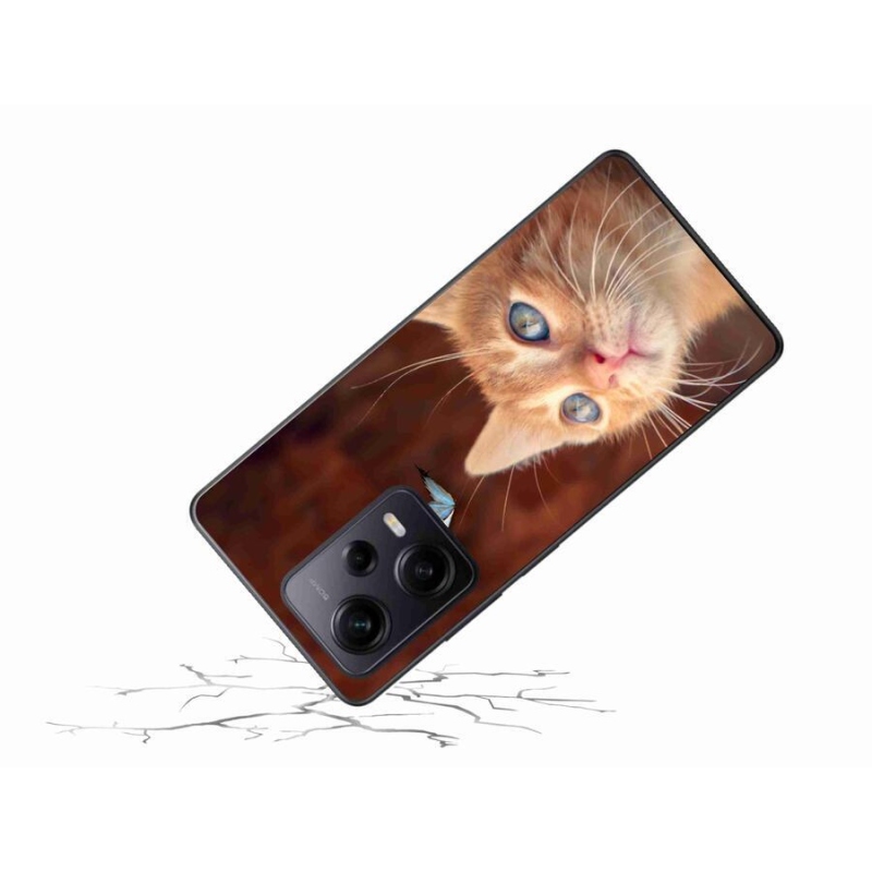 Gél borítás mmCase a Xiaomi Redmi Note 12 Pro+ 5G számára - pillangó és cica