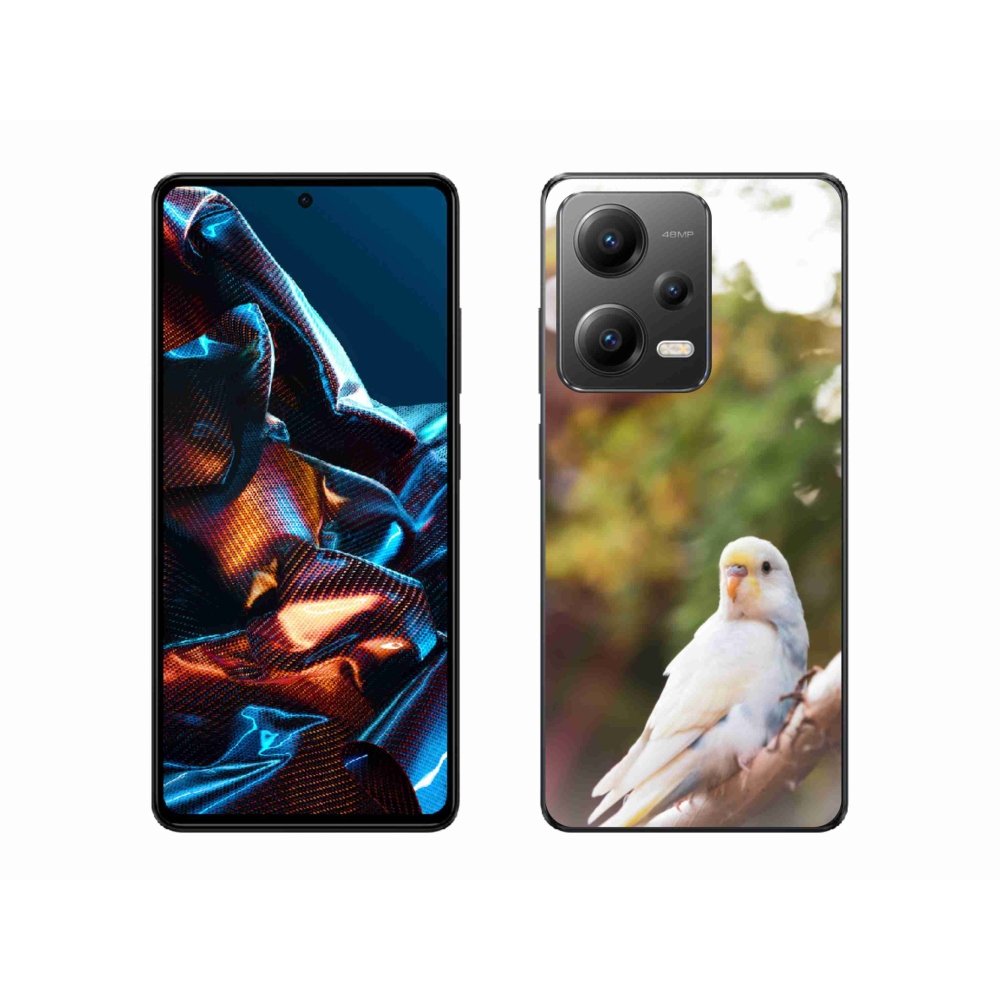 Zselés borítás mmCase a Xiaomi Redmi Note 12 Pro 5G-hez - papagáj andulka fehér