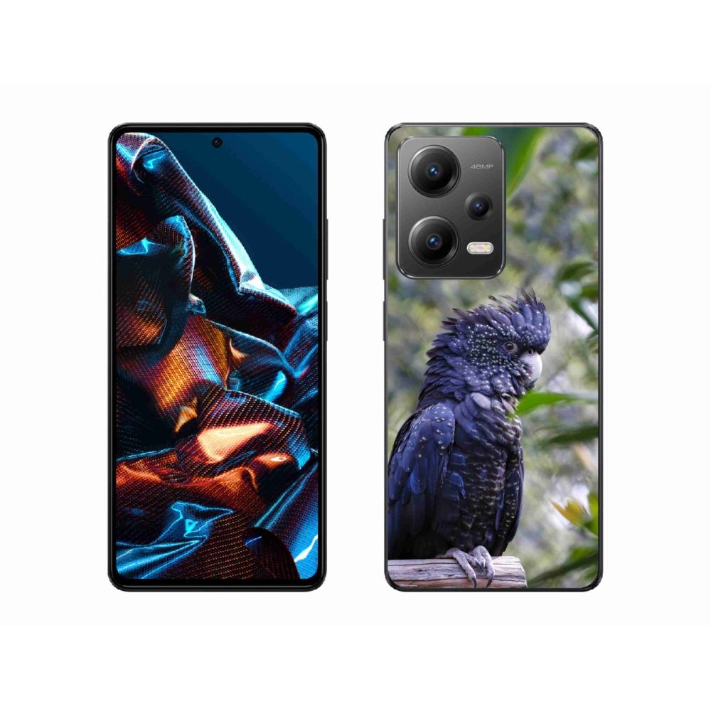Gél borítás mmCase a Xiaomi Redmi Note 12 Pro 5G-hez - papagáj kakadu fekete