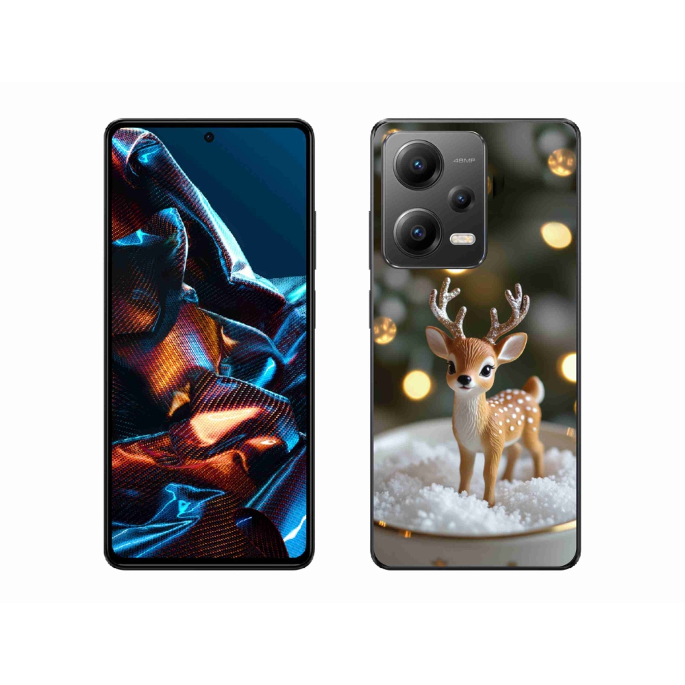 Gél borító mmCase a Xiaomi Redmi Note 12 Pro 5G számára - aranyos karácsonyi szarvasok