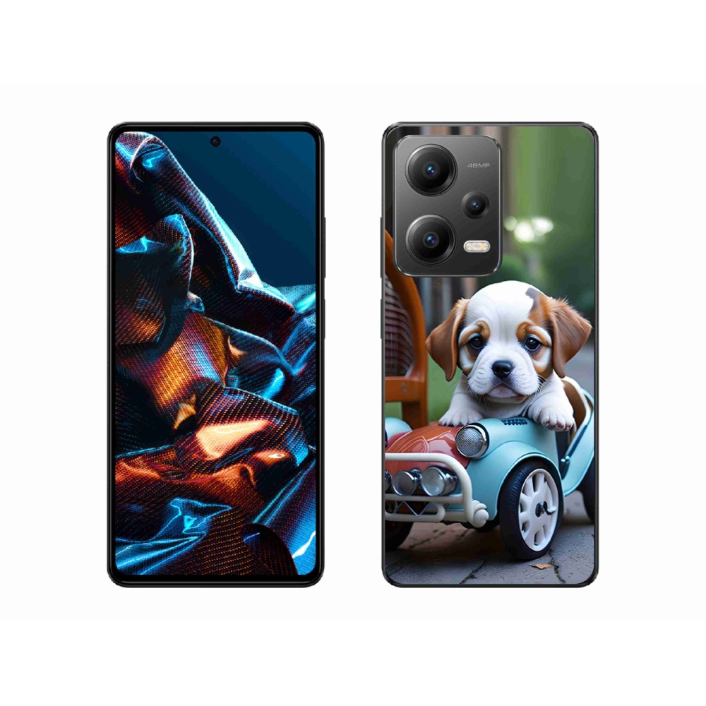 Gél borítás mmCase a Xiaomi Redmi Note 12 Pro 5G-hez - kiskutya a retro autóban