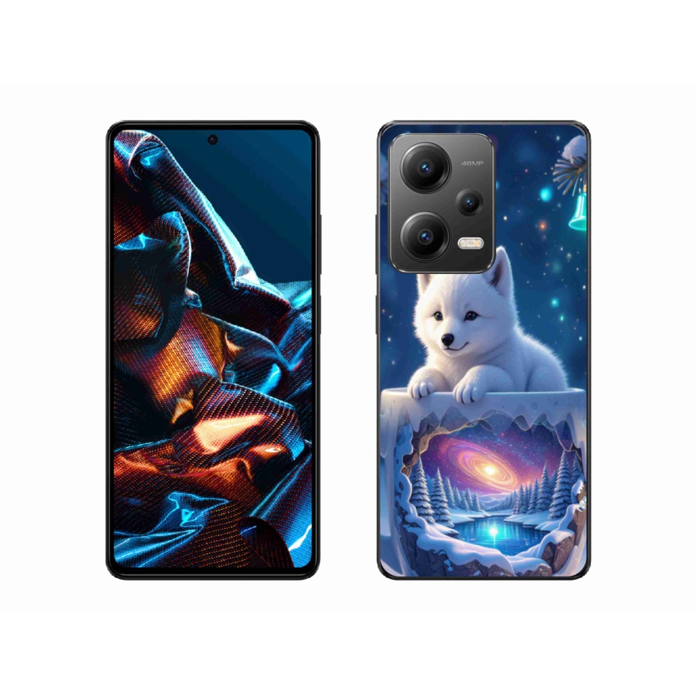 Gél borítás mmCase a Xiaomi Redmi Note 12 Pro 5G számára - karácsonyi kölyökkutyakölyök