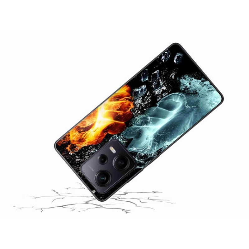 Gél borítás mmCase a Xiaomi Redmi Note 12 Pro+ 5G - víz és tűz számára