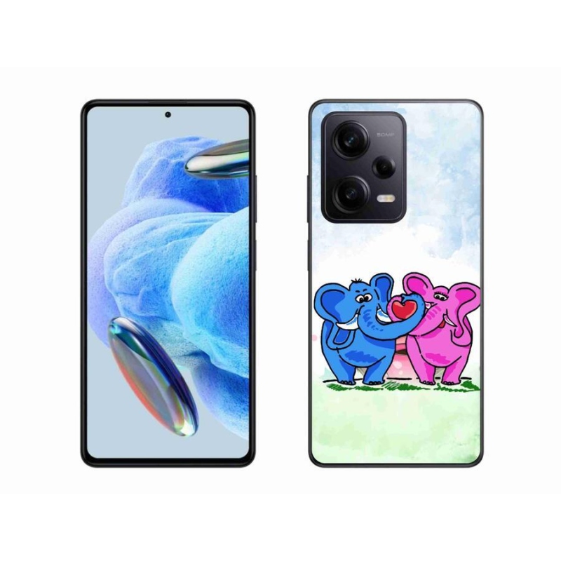 Gél borítás mmCase a Xiaomi Redmi Note 12 Pro+ 5G számára - szerelmes elefántok