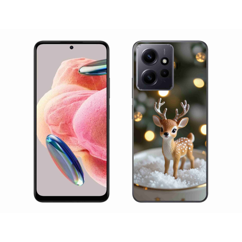 Gél borító mmCase a Xiaomi Redmi Note 12-hez - aranyos karácsonyi szarvasok