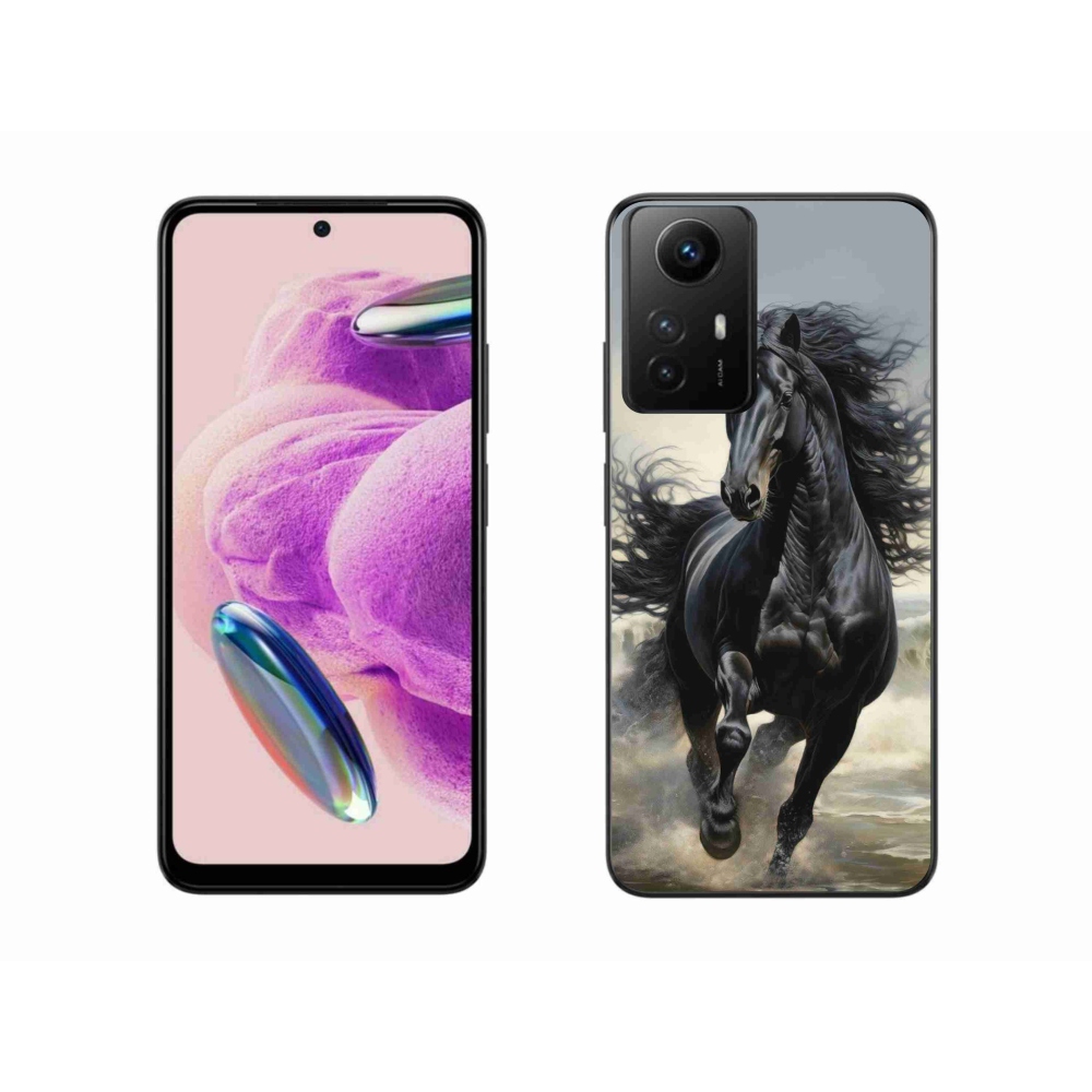 Gél borítás mmCase a Xiaomi Redmi Note 12S-hez - futó fekete ló