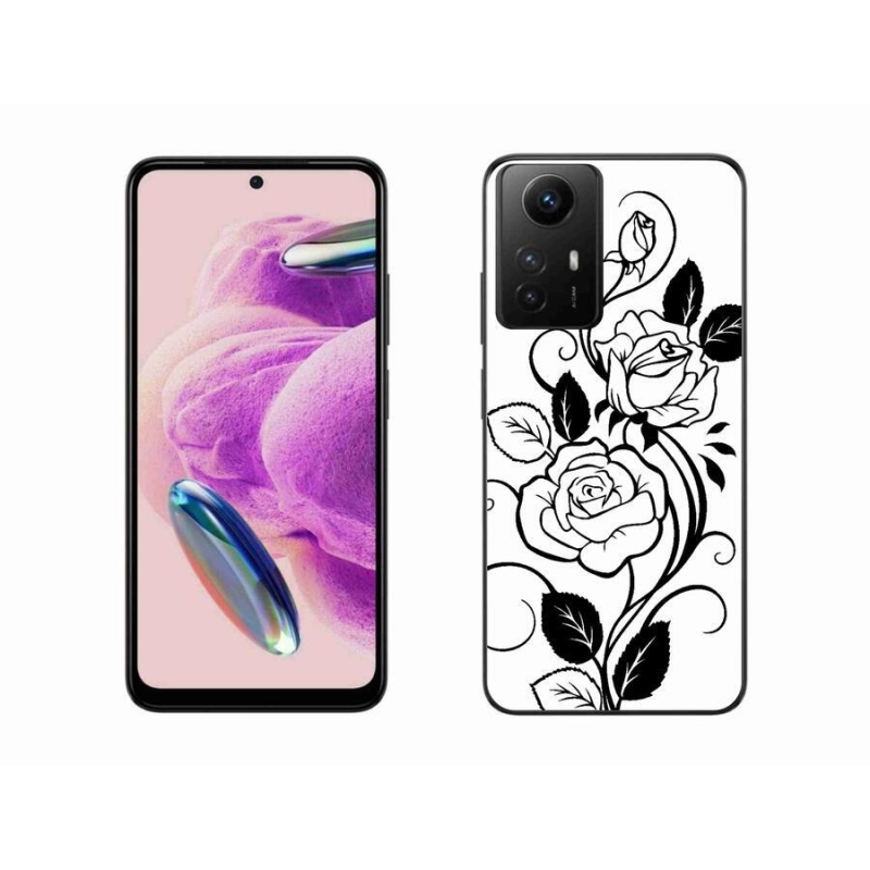 Gél borítás mmCase a Xiaomi Redmi Note 12S-hez - fekete és fehér rózsa