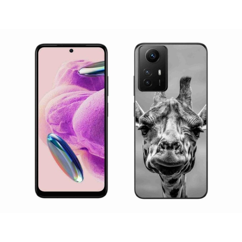 Gél borítás mmCase a Xiaomi Redmi Note 12S-hez - fekete-fehér zsiráf