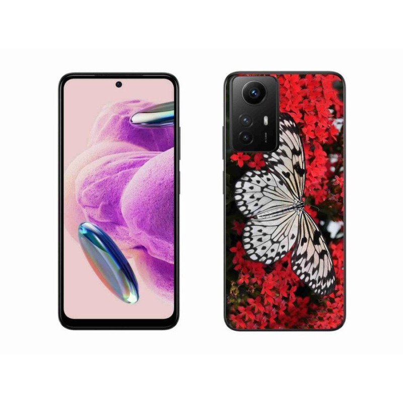 Gél borítás mmCase a Xiaomi Redmi Note 12S-hez - fekete és fehér pillangó 1