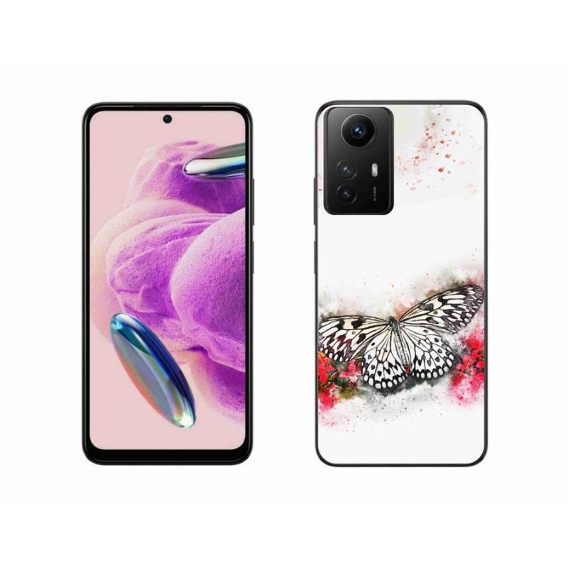 Gél borítás mmCase a Xiaomi Redmi Note 12S-hez - fekete és fehér pillangó