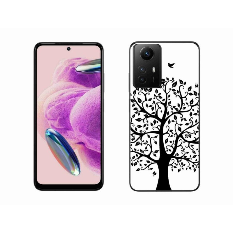 Gél borítás mmCase a Xiaomi Redmi Note 12S-hez - fekete és fehér fa