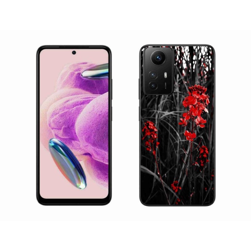 Gél borítás mmCase a Xiaomi Redmi Note 12S számára - piros növény