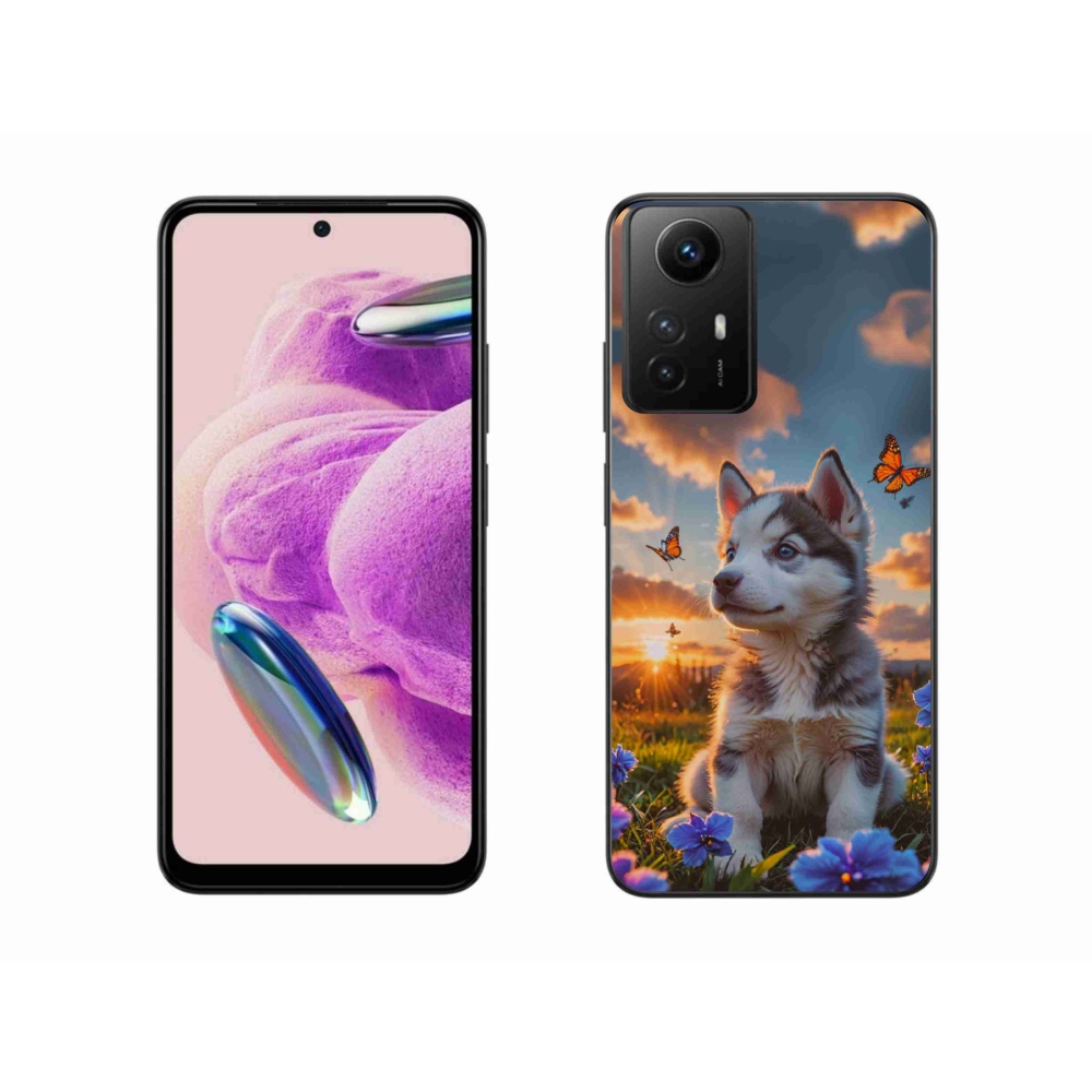Gél borítás mmCase a Xiaomi Redmi Note 12S-hez - husky a naplementében