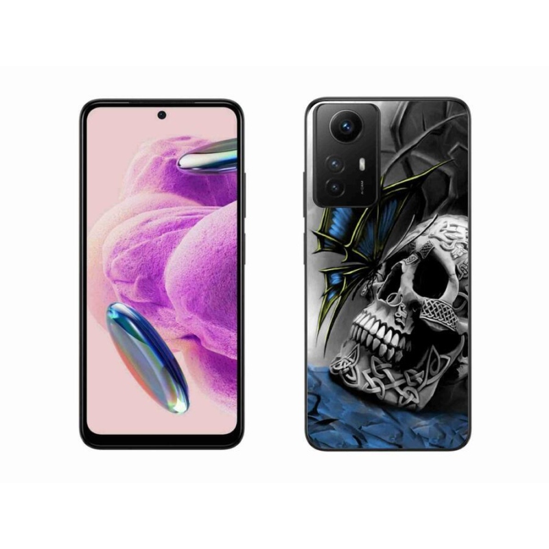 Gél borítás mmCase a Xiaomi Redmi Note 12S-hez - pillangó és koponya