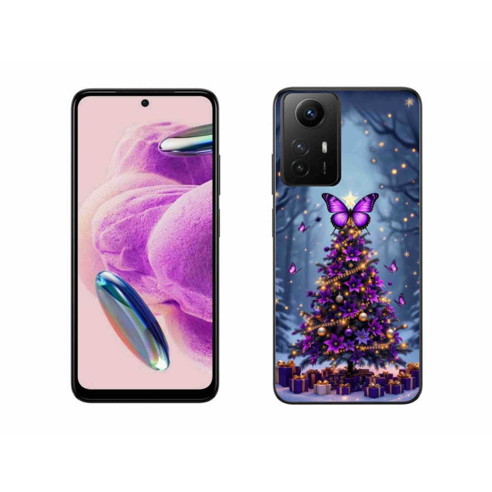 Gél borító mmCase a Xiaomi Redmi Note 12S-hez - pillangó karácsonyfa