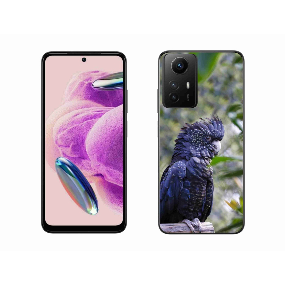 Gél borítás mmCase a Xiaomi Redmi Note 12S-hez - papagáj kakadu fekete