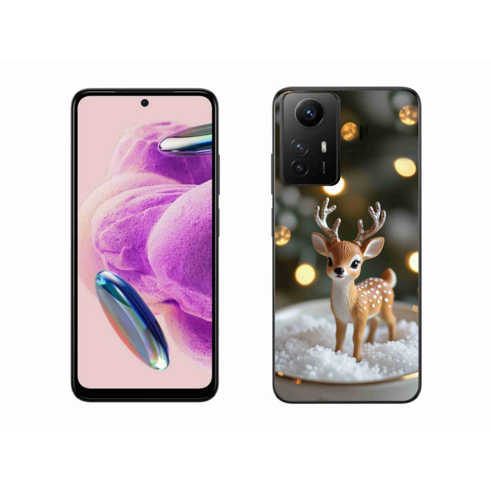 Gél borító mmCase a Xiaomi Redmi Note 12S-hez - aranyos karácsonyi szarvasok
