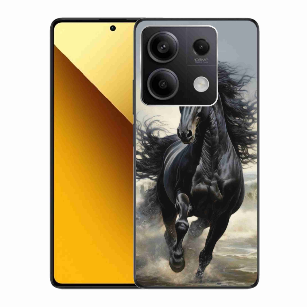 Gél borítás mmCase a Xiaomi Redmi Note 13 5G - futó fekete lóhoz