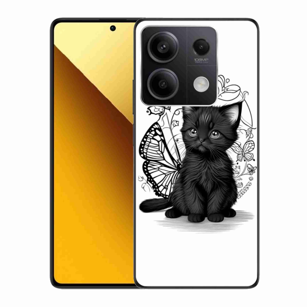 Gél borítás mmCase a Xiaomi Redmi Note 13 5G-hez - fekete cica