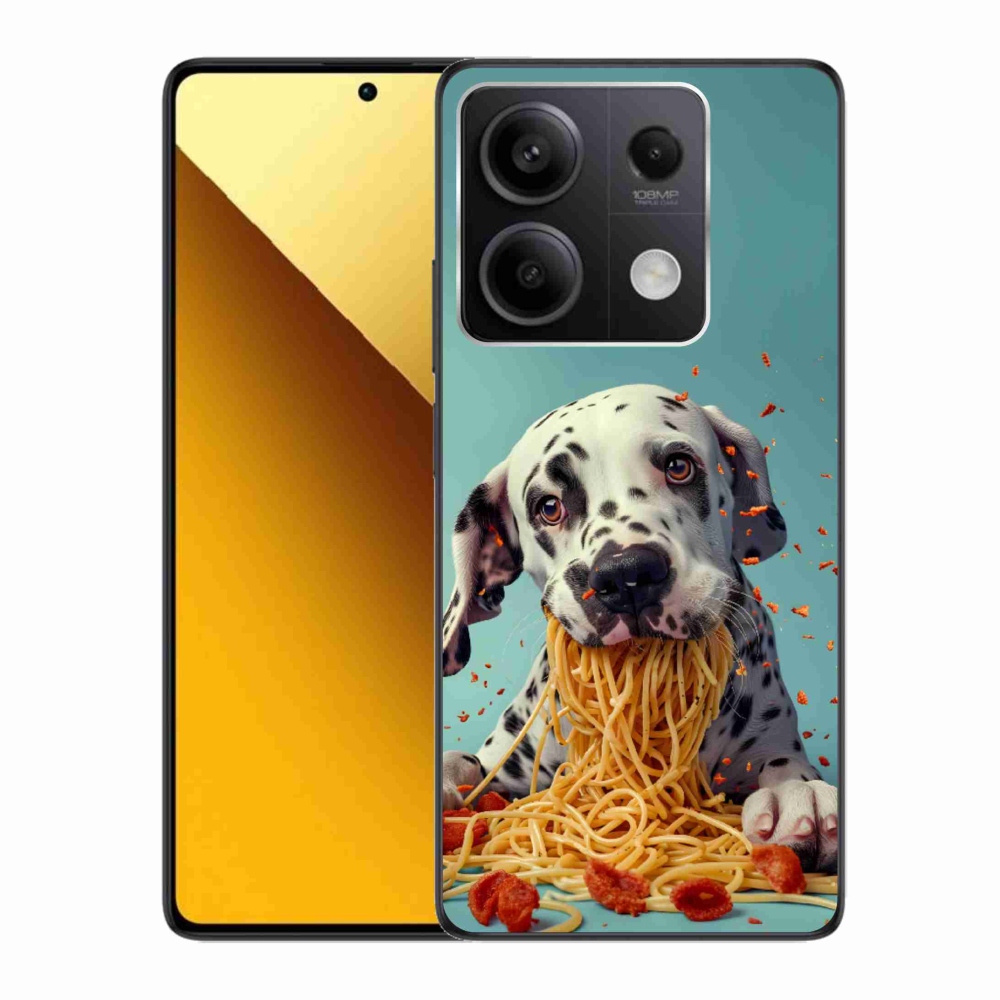 Gél borítás mmCase a Xiaomi Redmi Note 13 5G-hez - Dalmata és spagetti