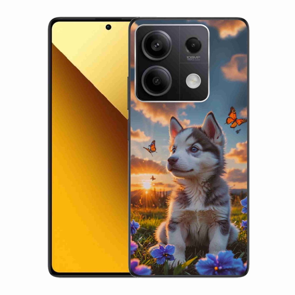 Gél borítás mmCase a Xiaomi Redmi Note 13 5G-hez - husky a naplementében