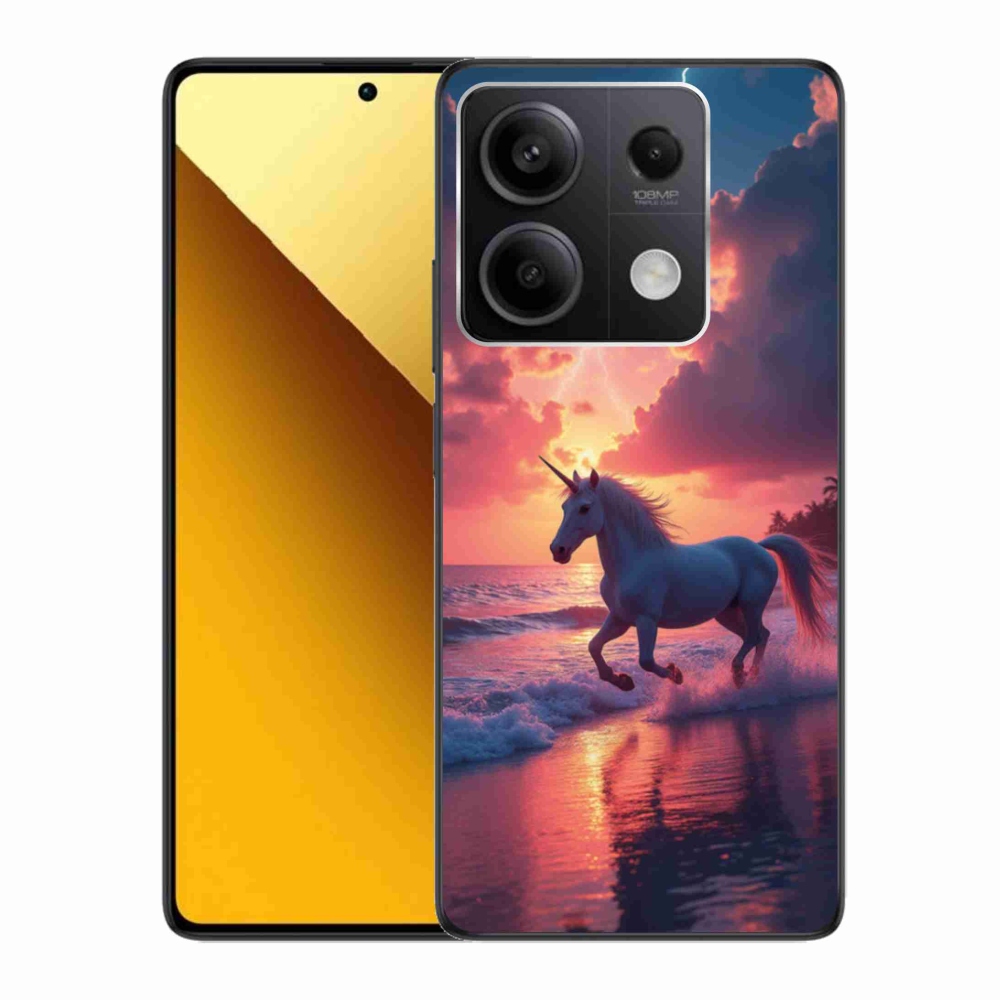 Gél borító mmCase a Xiaomi Redmi Note 13 5G-hez - egyszarvú a tengerparton