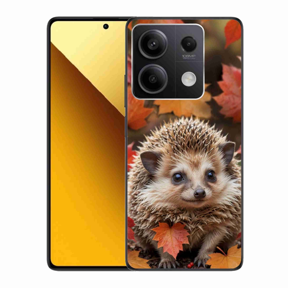 Gél borító mmCase a Xiaomi Redmi Note 13 5G-hez - sün a levelekben