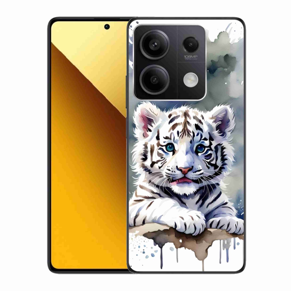 Gél borítás mmCase a Xiaomi Redmi Note 13 5G-hez - fehér tigriskölyök
