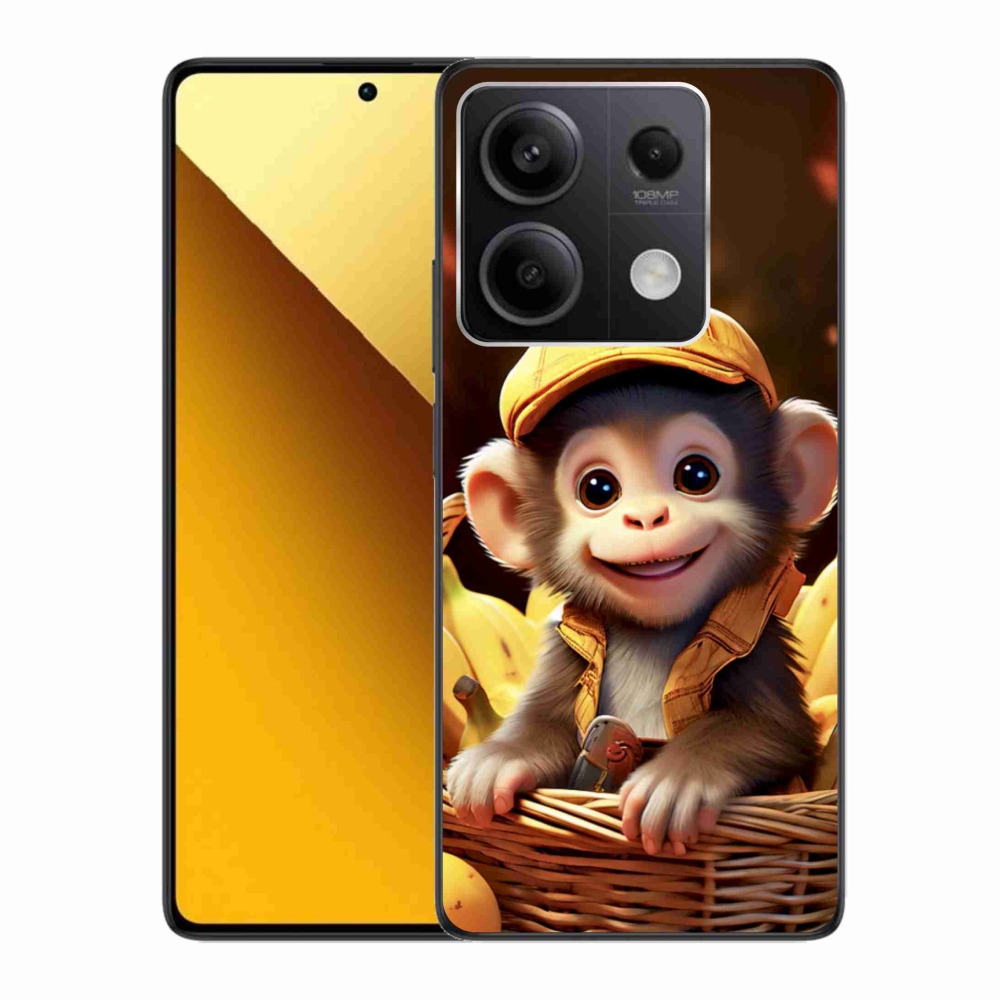 Gél borítás mmCase a Xiaomi Redmi Note 13 5G-hez - majom a kosárban