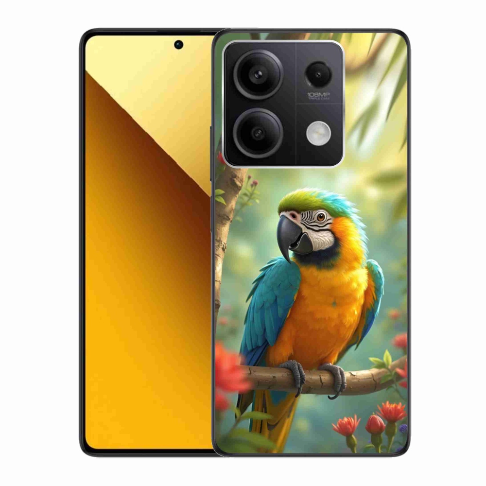 Gél borítás mmCase a Xiaomi Redmi Note 13 5G-hez - papagáj ara kék és sárga