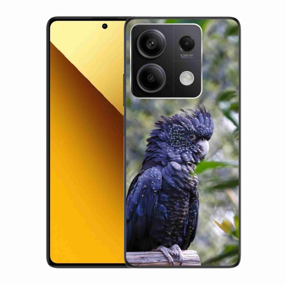 Gél borítás mmCase a Xiaomi Redmi Note 13 5G-hez - papagáj kakadu fekete