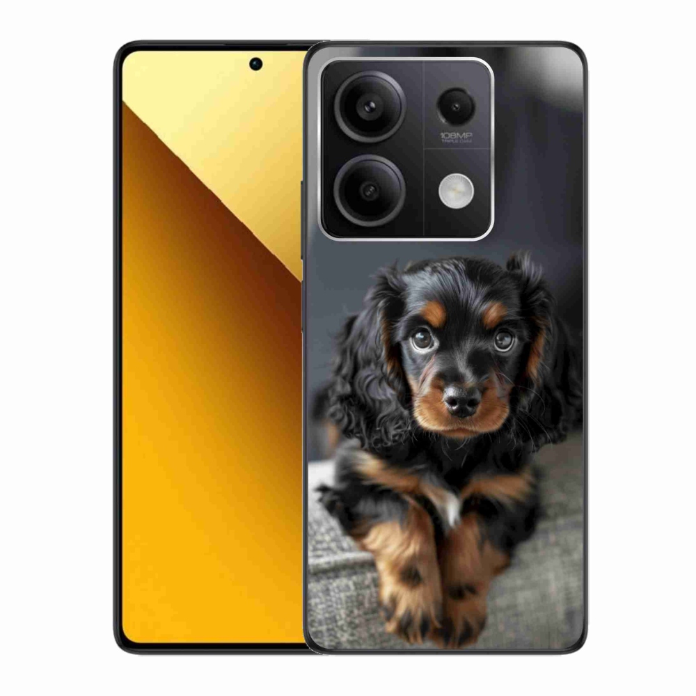 Gél borítás mmCase a Xiaomi Redmi Note 13 5G számára - aranyos hosszú szőrű tacskó
