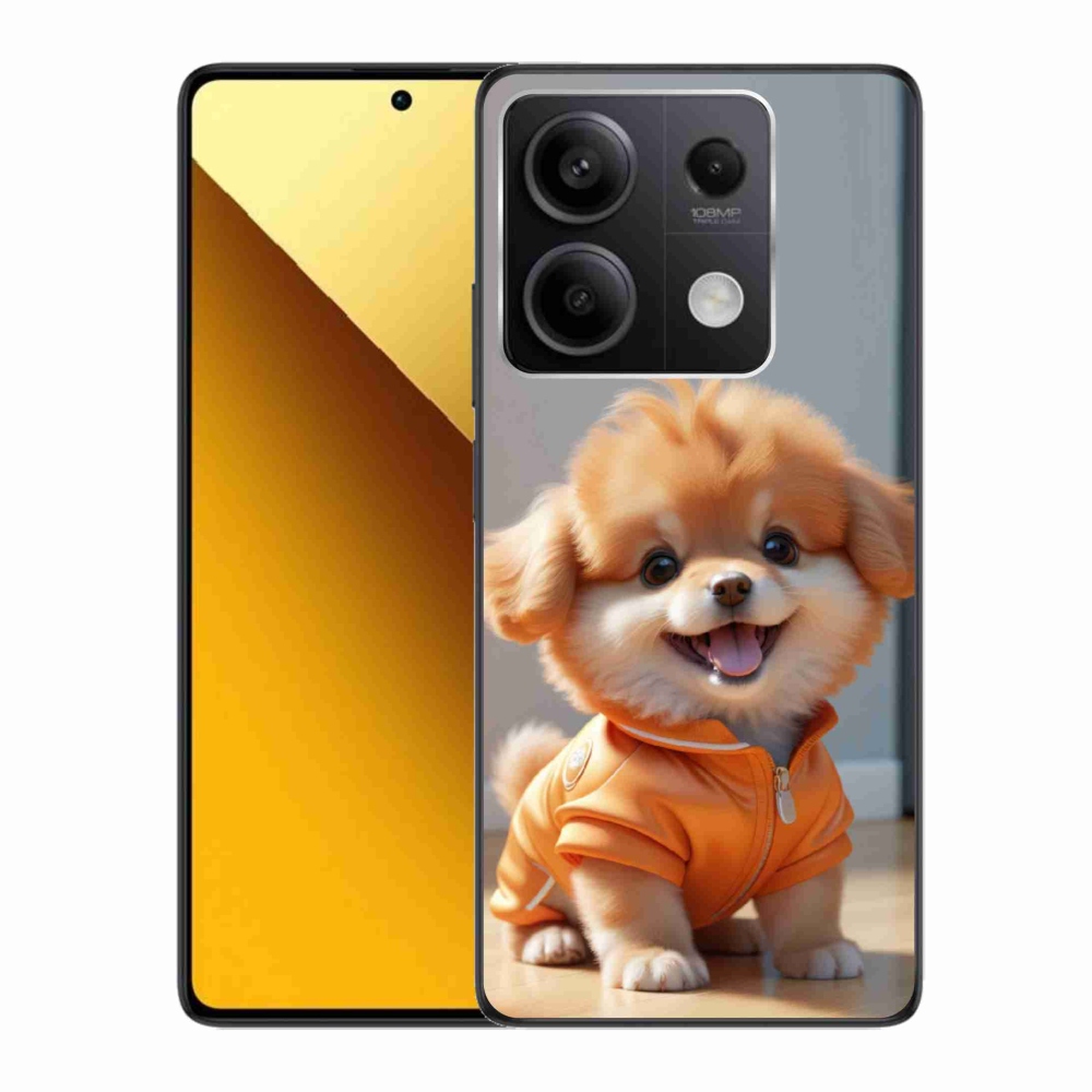 Zselés borítás mmCase a Xiaomi Redmi Note 13 5G számára - aranyos pomerániai pulóverben