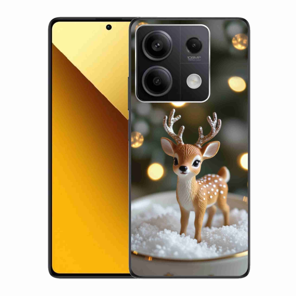 Gél borító mmCase a Xiaomi Redmi Note 13 5G számára - aranyos karácsonyi szarvasok