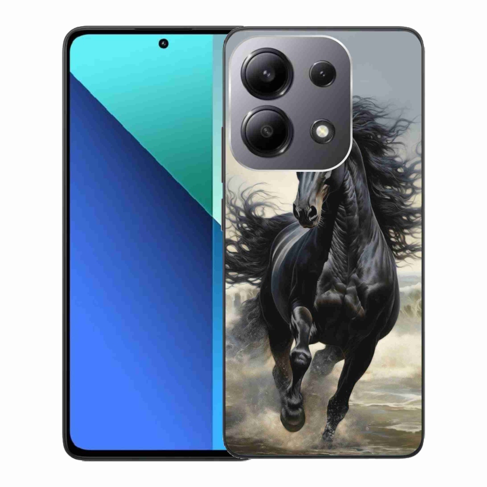 Gél borítás mmCase a Xiaomi Redmi Note 13-hoz - futó fekete ló