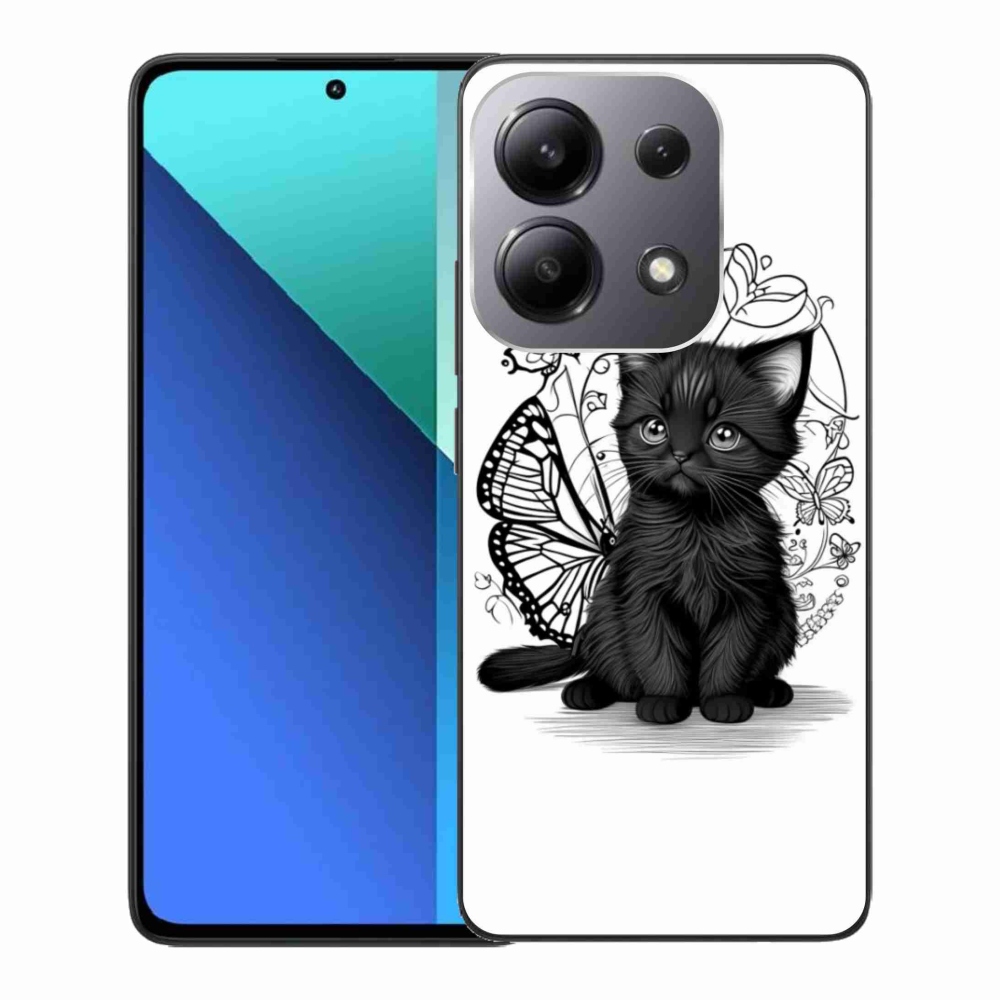 Gél borítás mmCase a Xiaomi Redmi Note 13-hoz - fekete cica