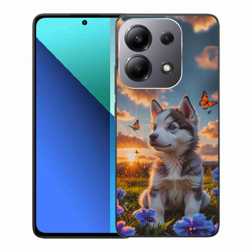 Gél borítás mmCase a Xiaomi Redmi Note 13-hoz - husky a naplementében