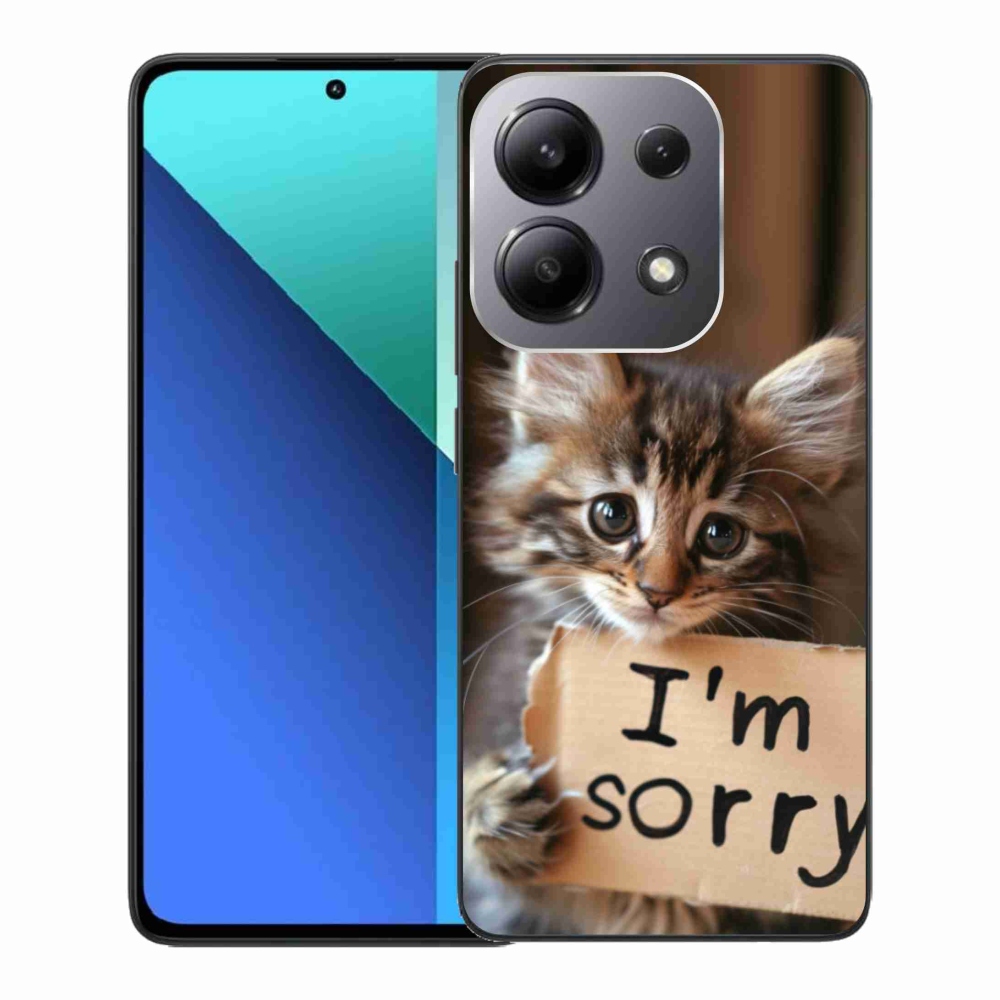 Gél borítás mmCase a Xiaomi Redmi Note 13-hoz - macska bocsánatkérése