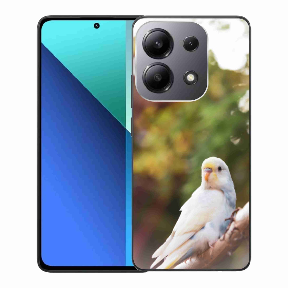 Zselés borítás mmCase a Xiaomi Redmi Note 13-hoz - papagáj andulka fehér