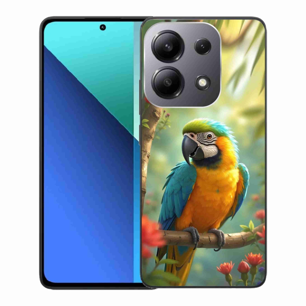 Gél borítás mmCase a Xiaomi Redmi Note 13-hoz - papagáj ara kék és sárga