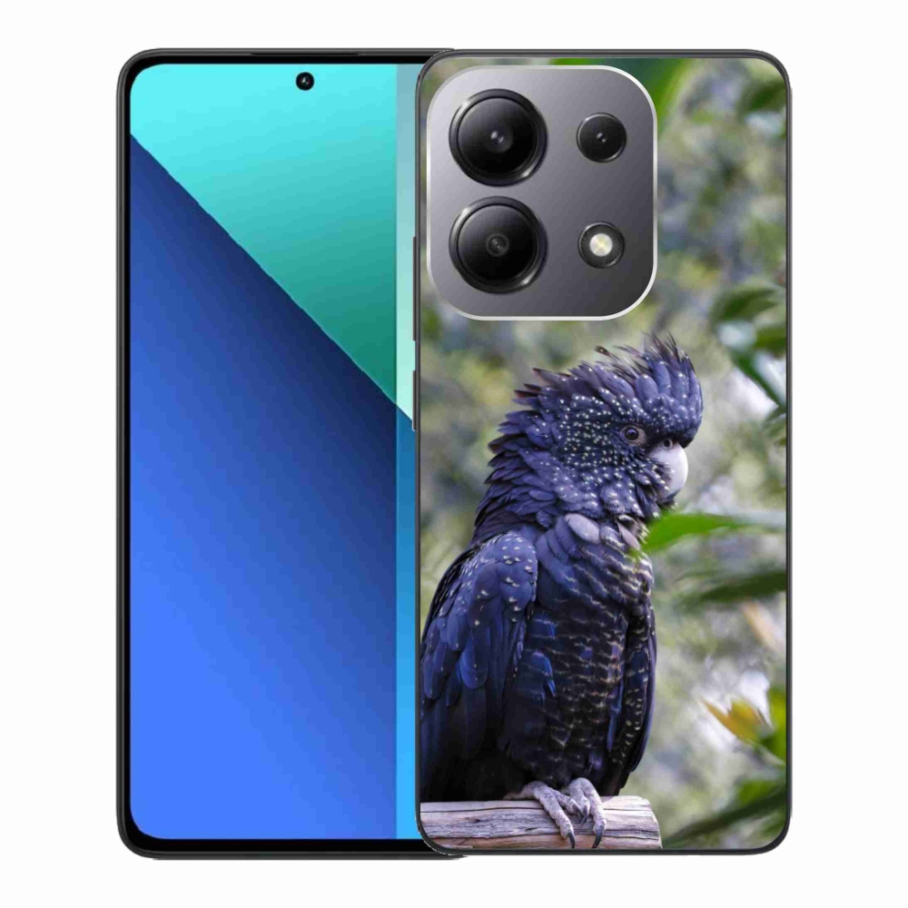 Gél borítás mmCase a Xiaomi Redmi Note 13-hoz - papagáj kakadu fekete