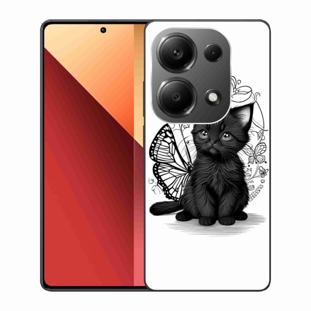 Gél borítás mmCase a Xiaomi Redmi Note 13 Pro 4G/Poco M6 Pro számára - fekete cica