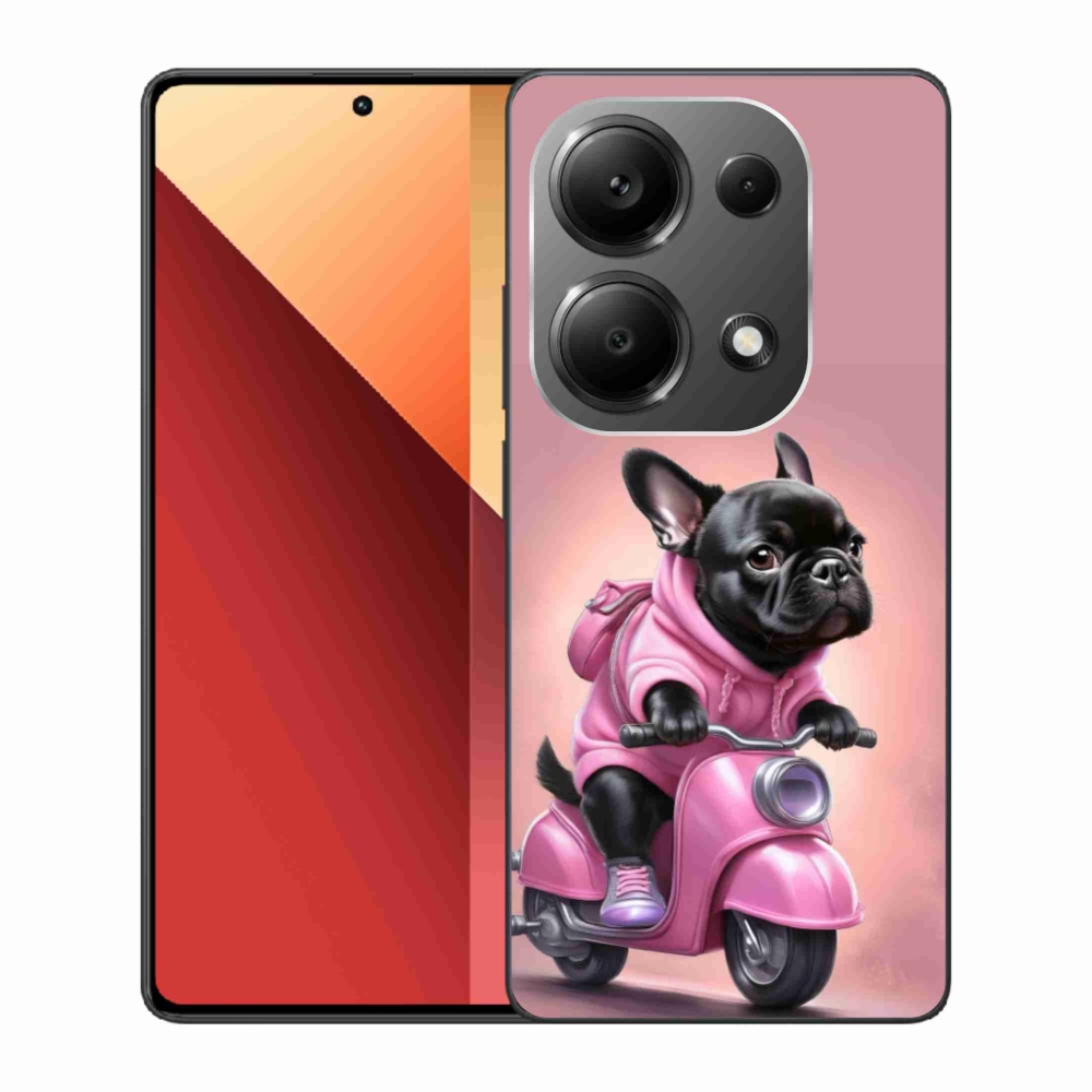 Gél borítás mmCase a Xiaomi Redmi Note 13 Pro 4G/Poco M6 Pro számára - Francia bulldog egy robogón